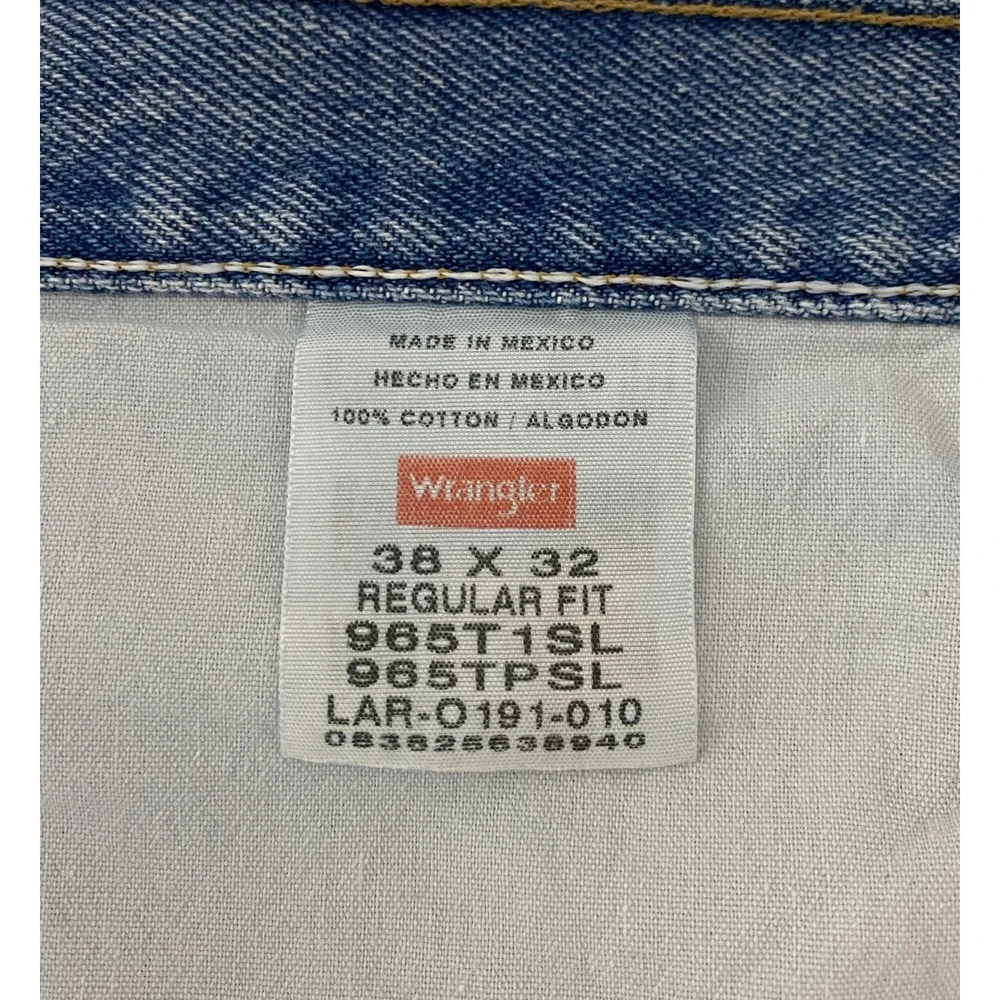 Wrangler Mens Regular Fit Straight Leg Jeans 38x32 Medium Wash Blue 965TPSL‎